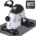 Portable Mini Exercise Bike With Mat – Silver
