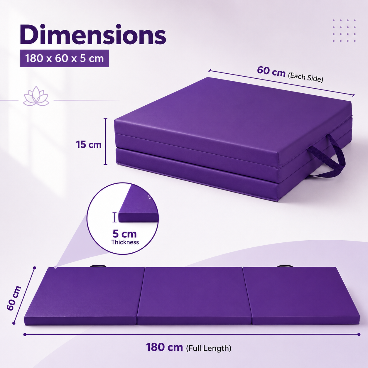 Tri-Fold Mat 180 x 60 x 5cm