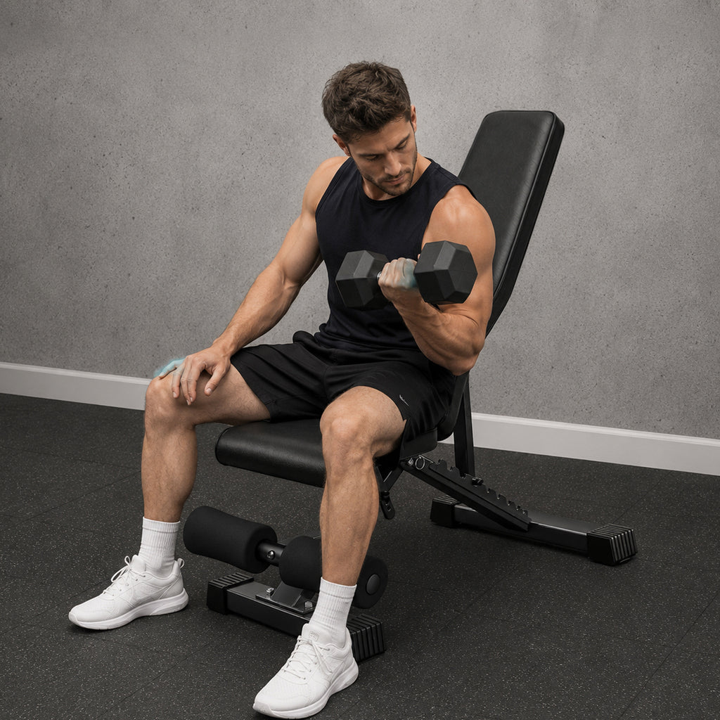 Adjustable Foldable Weight Bench - Black