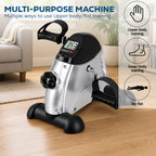 Portable Mini Exercise Bike With Mat – Silver