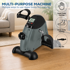 Portable Mini Exercise Bike With Mat – Grey