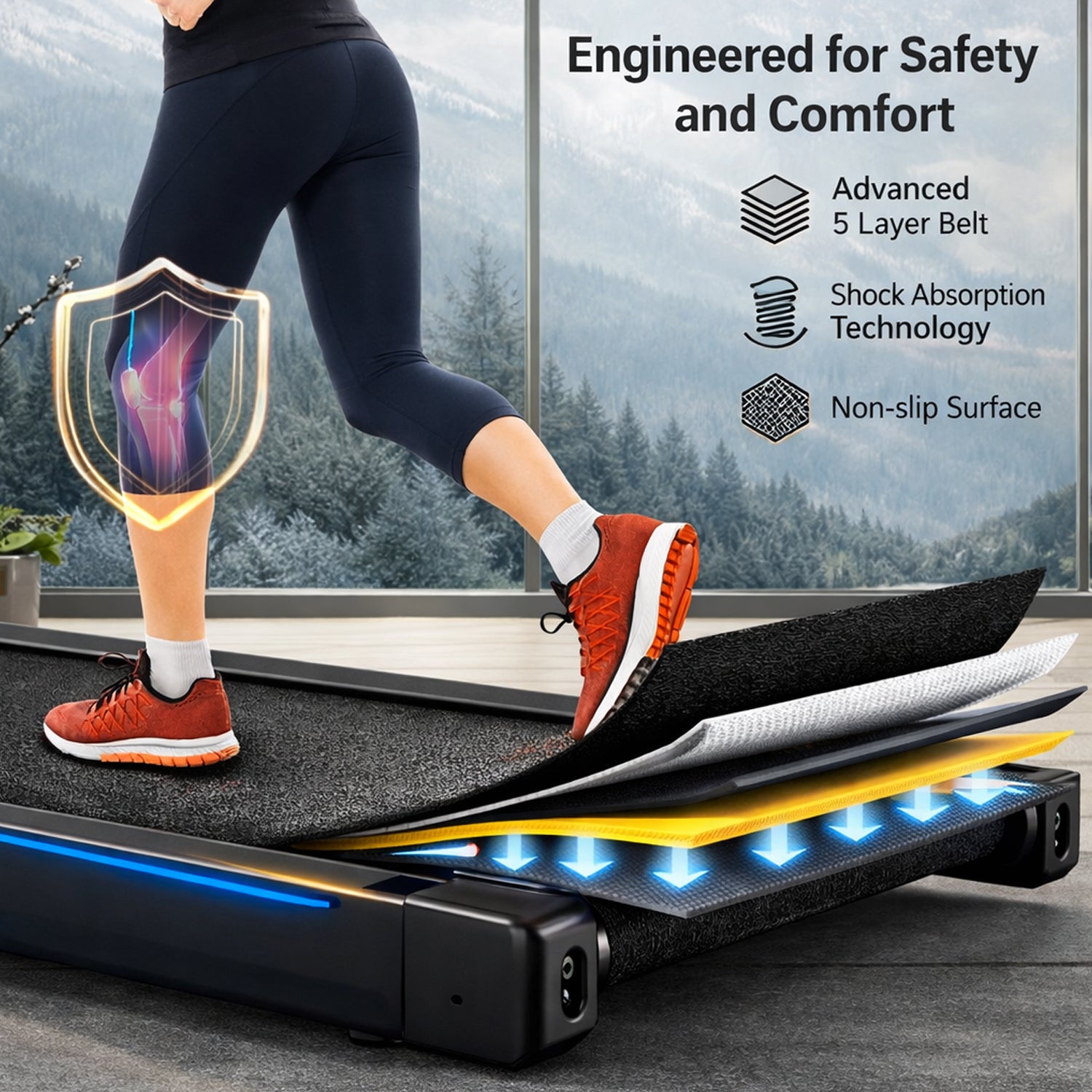 Walking Pad – Foldable Under Desk Treadmill, 12 Km/h, Home & Office Fitness