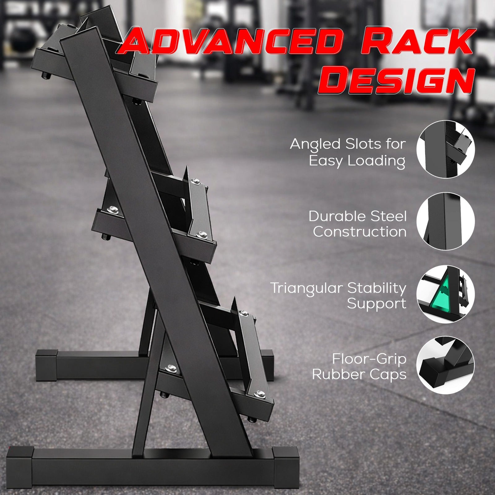 3-Layer Heavy-Duty Dumbbell Rack