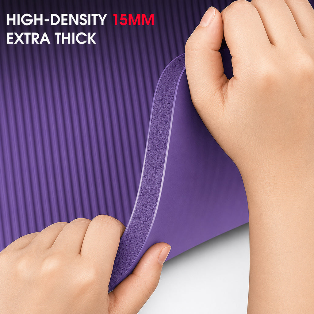 15mm Yoga Mat with Strap
