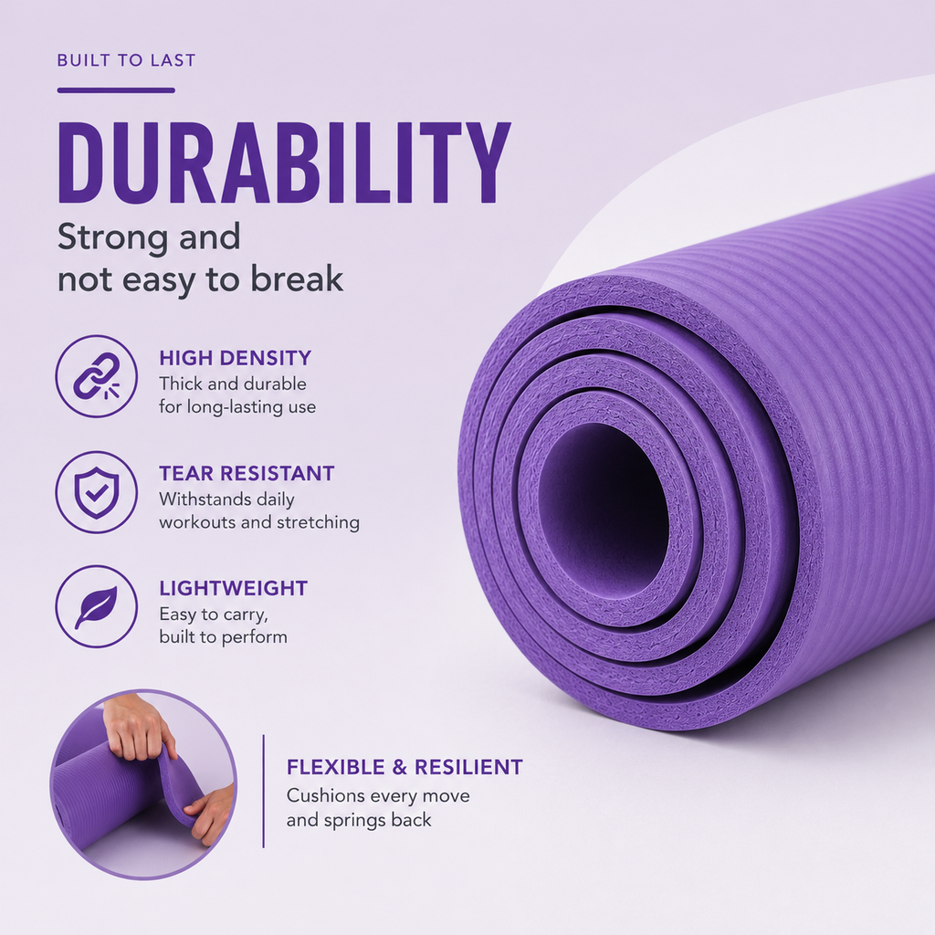 15mm Yoga Mat with Strap