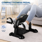 Portable Mini Exercise Bike With Mat – Black