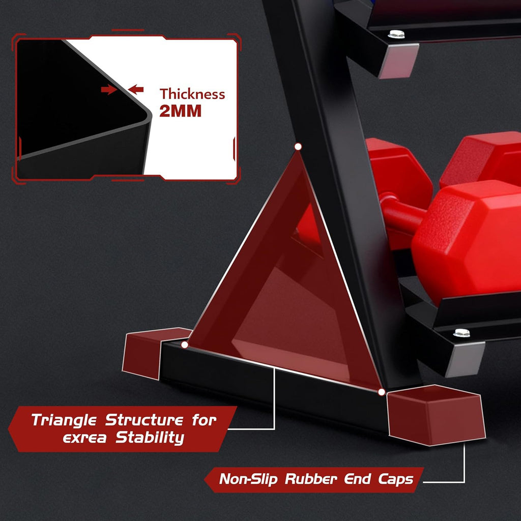 3-Layer Heavy-Duty Dumbbell Rack