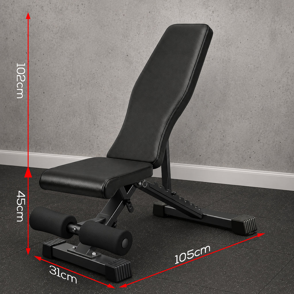 Adjustable Foldable Weight Bench - Black