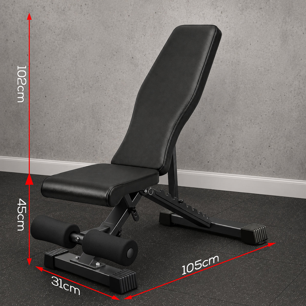 Adjustable Foldable Weight Bench - Black