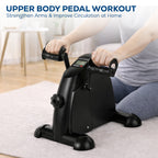 Portable Mini Exercise Bike With Mat – Black