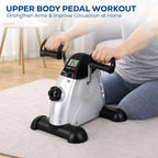 Portable Mini Exercise Bike With Mat – Silver