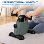 Portable Mini Exercise Bike With Mat – Grey