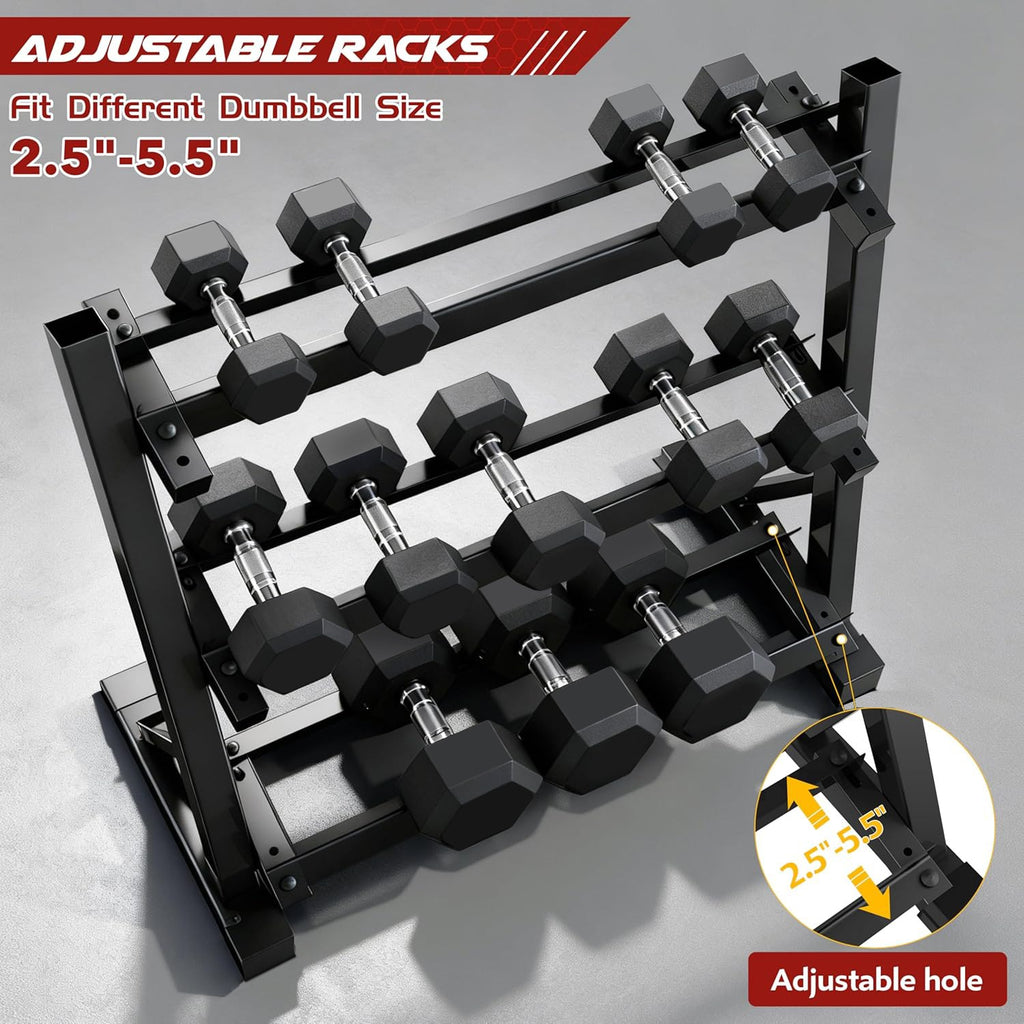 3-Layer Heavy-Duty Dumbbell Rack