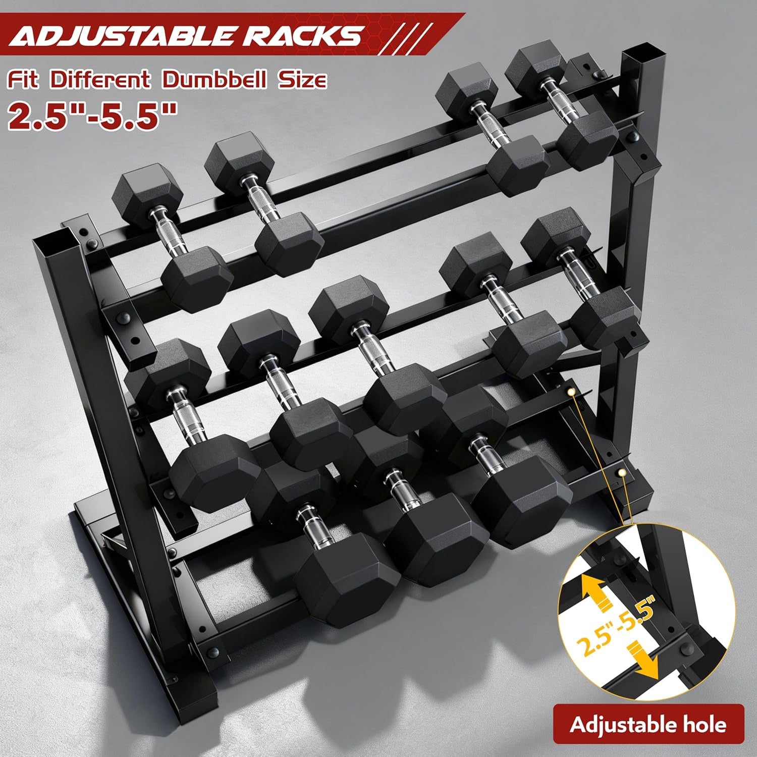 3-Layer Heavy-Duty Dumbbell Rack