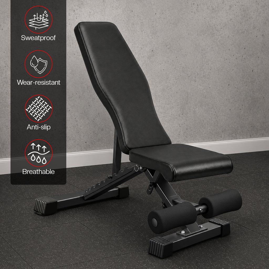 Adjustable Foldable Weight Bench - Black