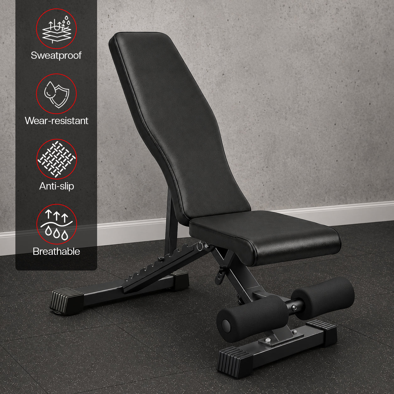 Adjustable Foldable Weight Bench - Black