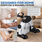 Portable Mini Exercise Bike With Mat – Silver