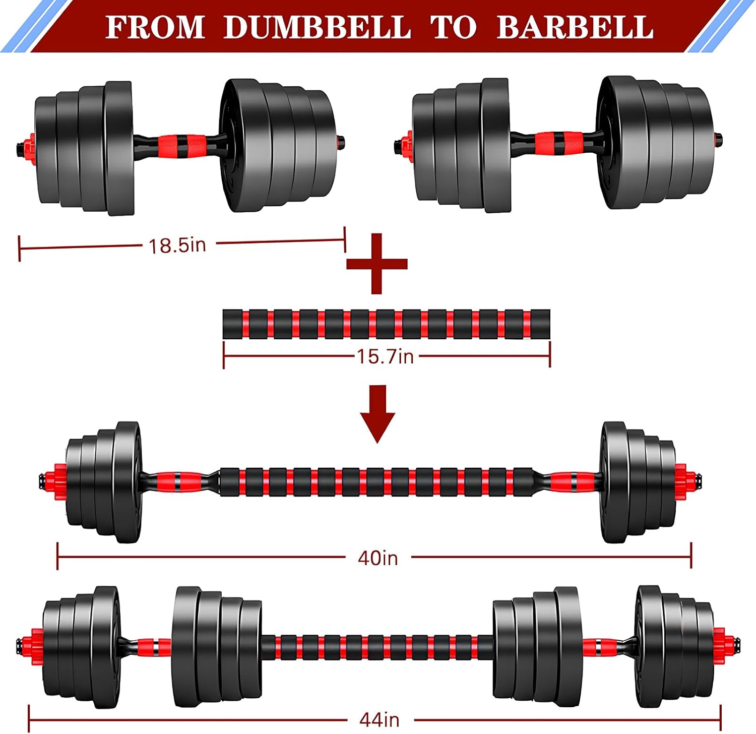 Adjustable Dumbbell Barbell Set