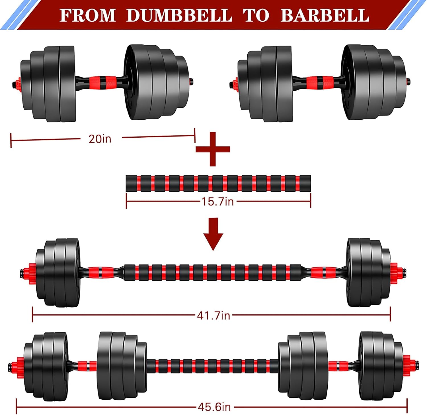 Adjustable Dumbbell Barbell Set