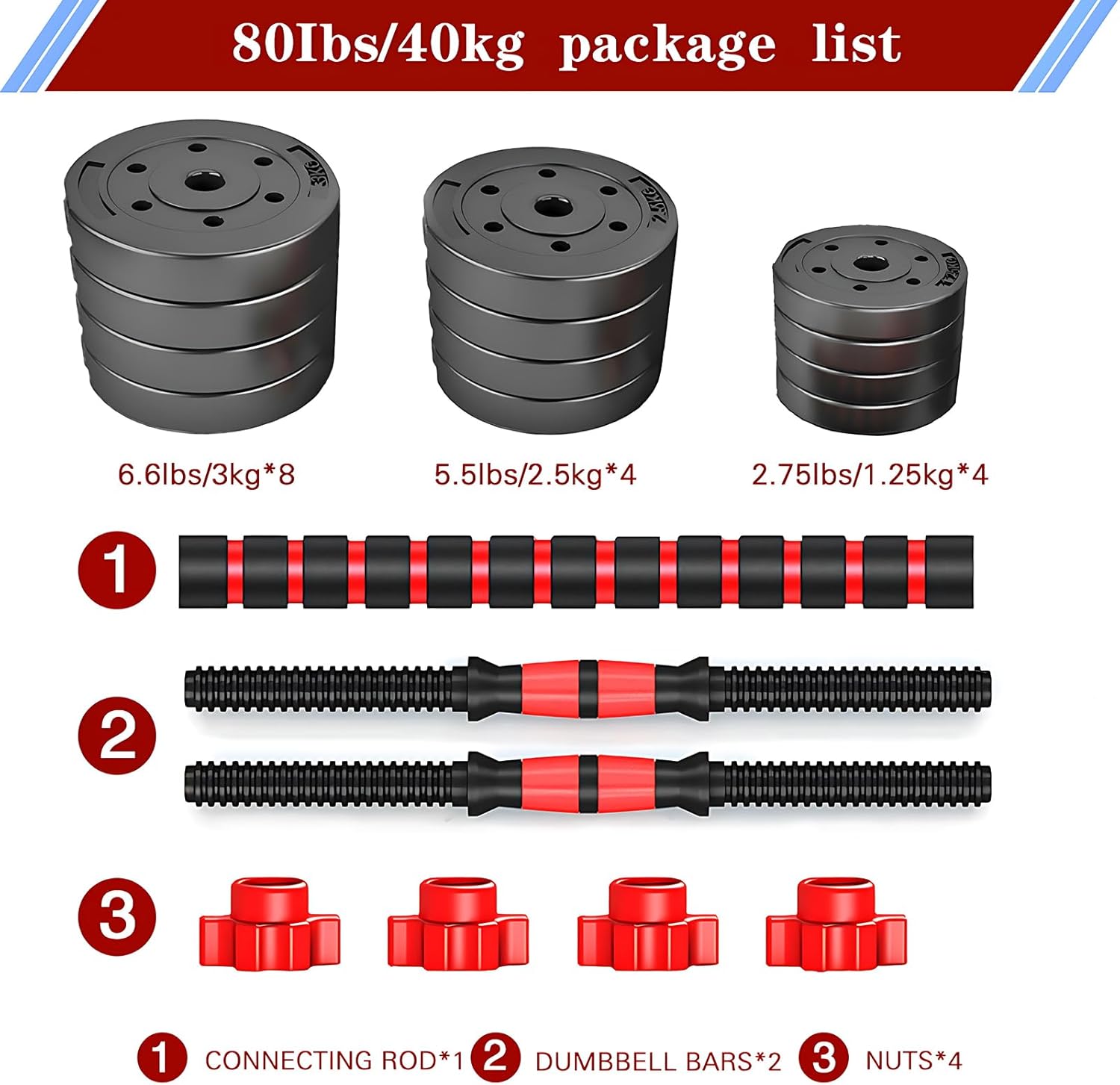 Adjustable Dumbbell Barbell Set