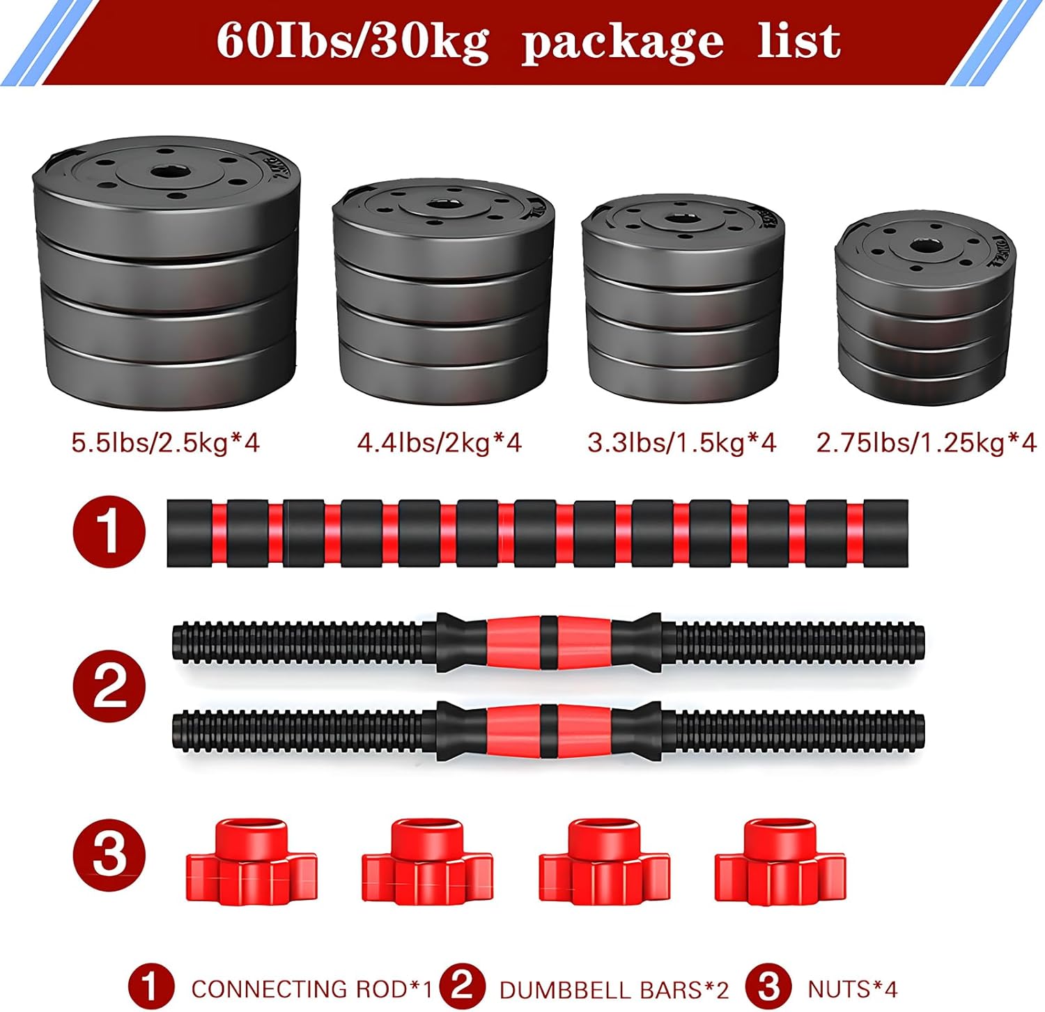 Adjustable Dumbbell Barbell Set