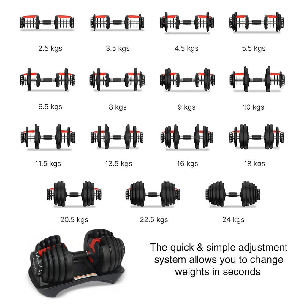 24kg Adjustable Dumbbells