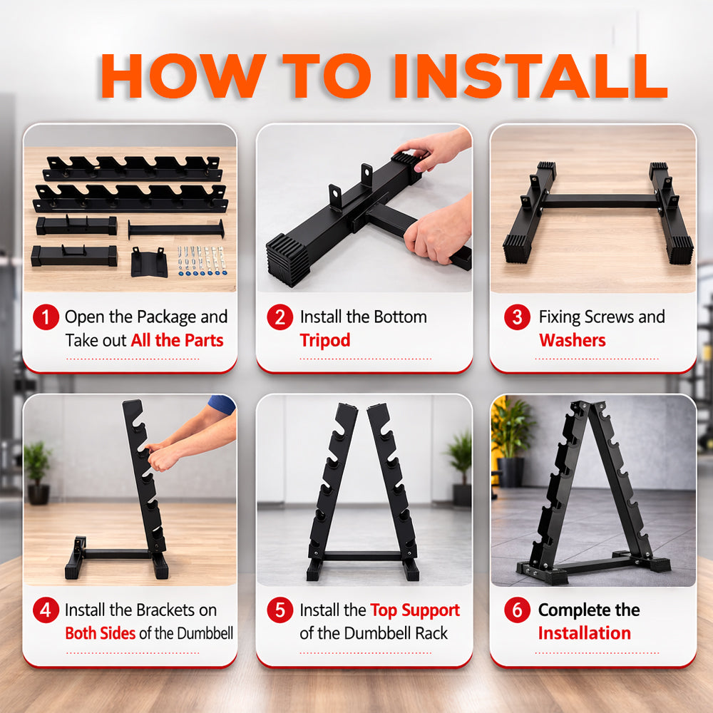 5-Tier A-Frame Dumbbell Rack