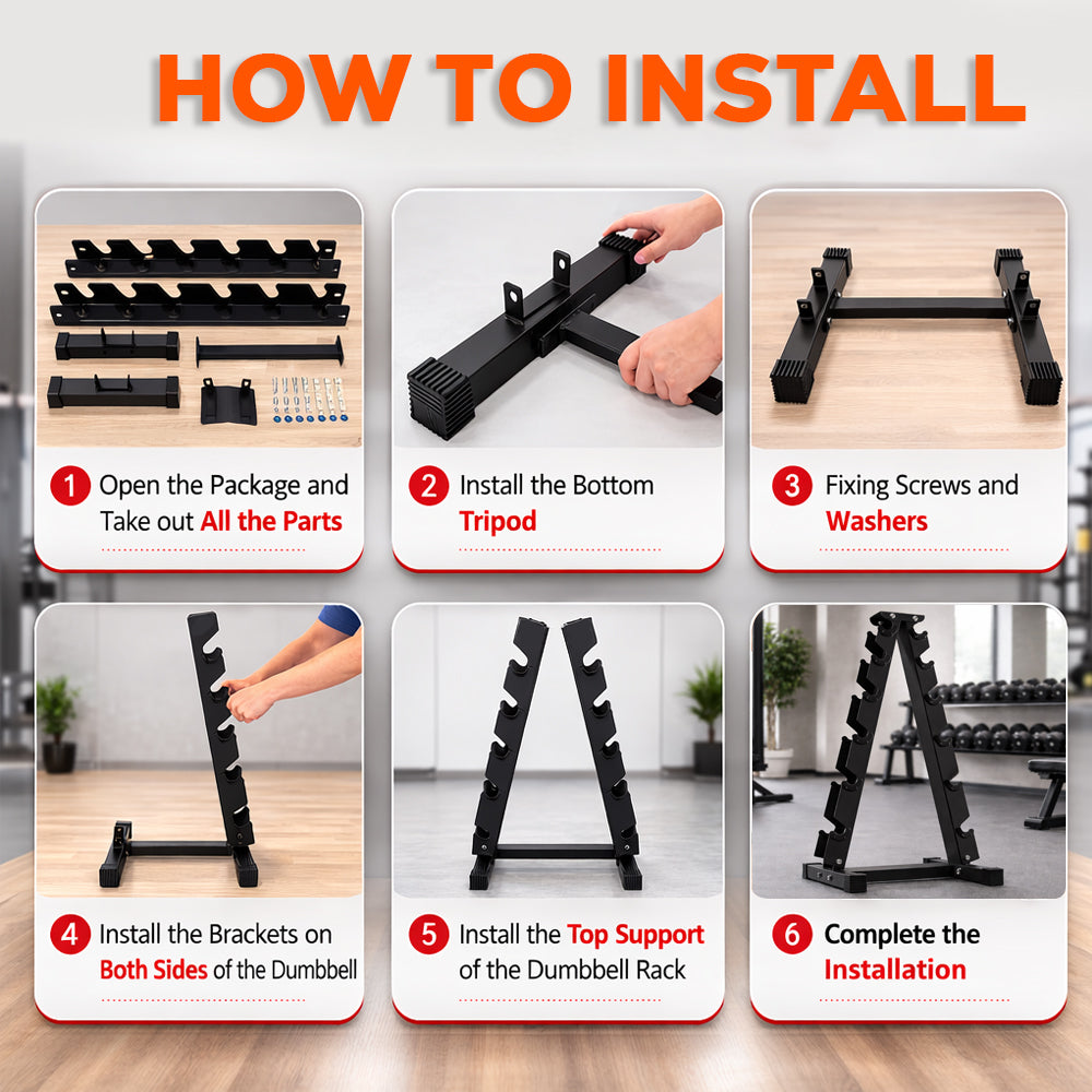6-Tier A-Frame Dumbbell Rack