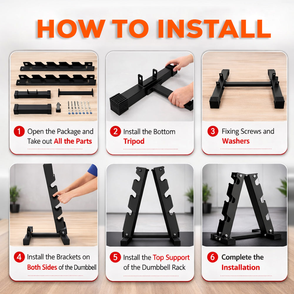 3-Tier A-Frame Dumbbell Rack