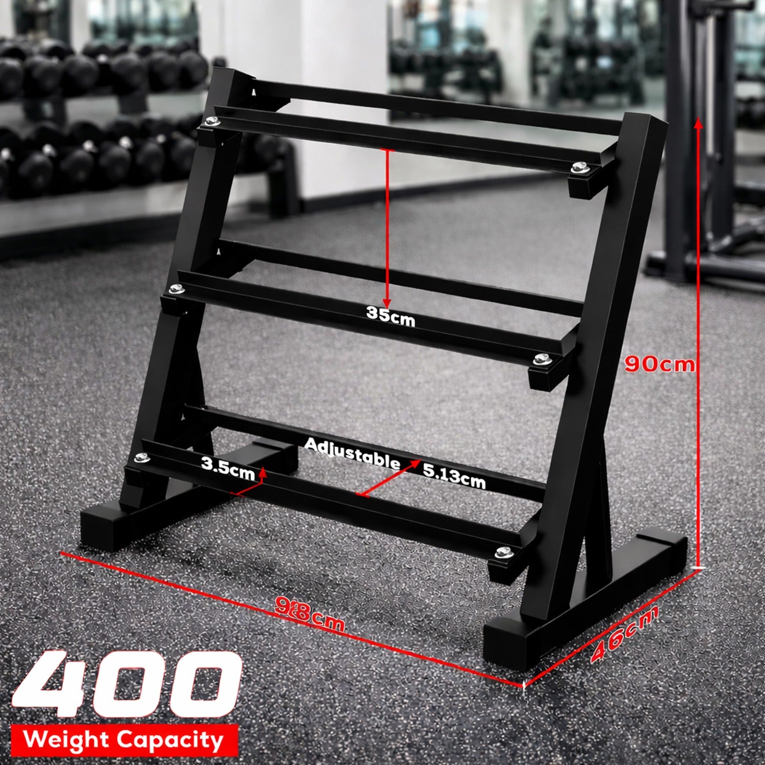 3-Layer Heavy-Duty Dumbbell Rack
