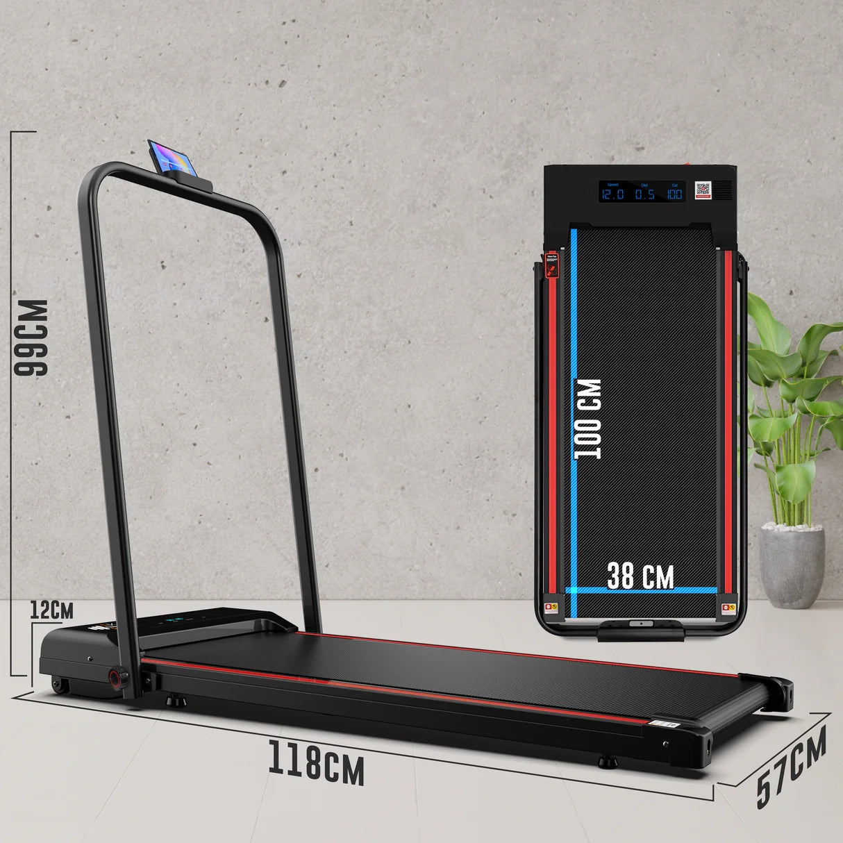 Walking Pad – Foldable Under Desk Treadmill, 12 Km/h, Home & Office Fitness