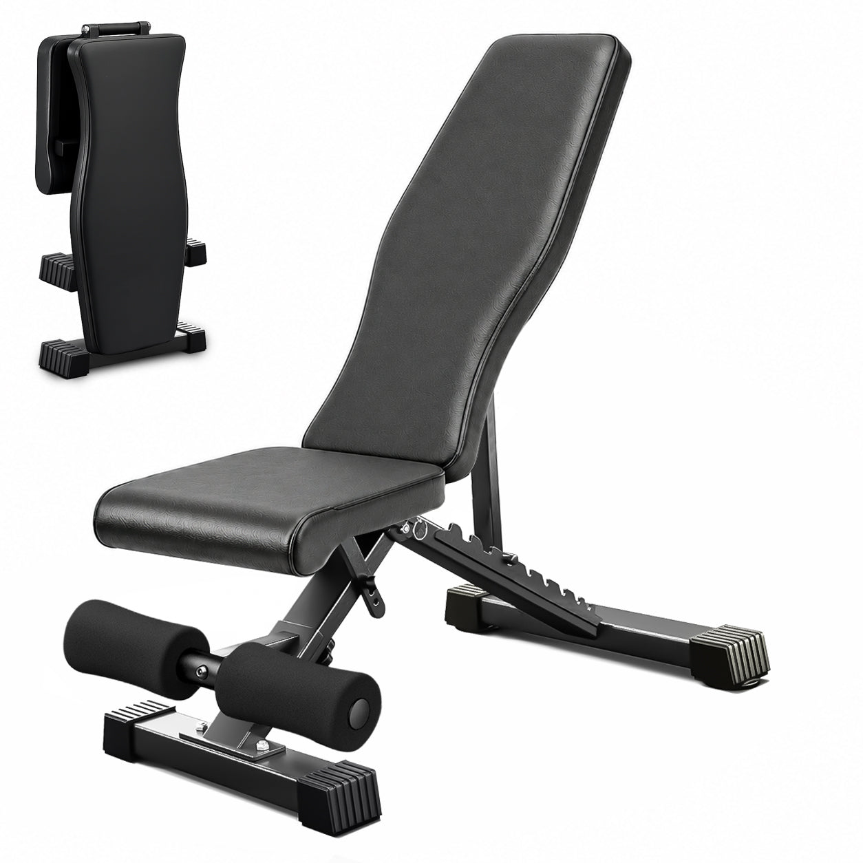 Adjustable Foldable Weight Bench - Black