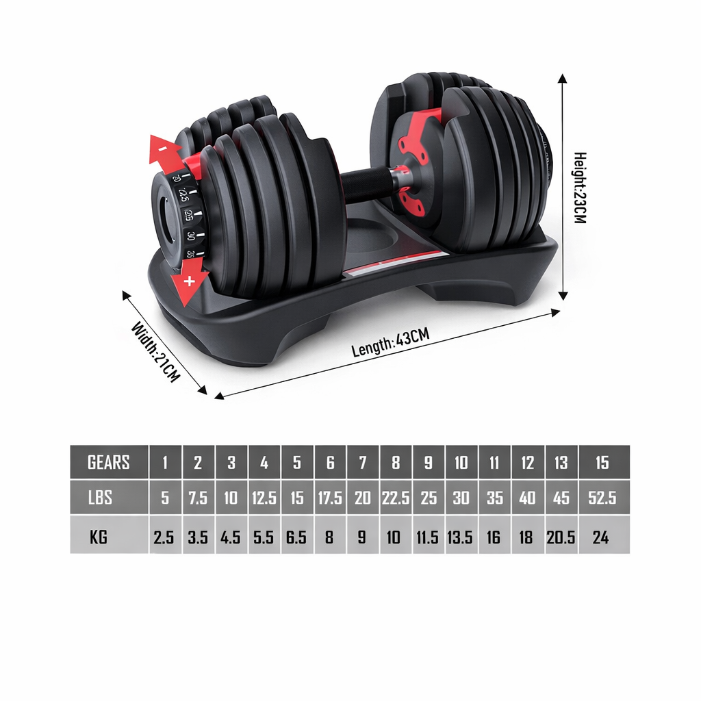 24kg Adjustable Dumbbells